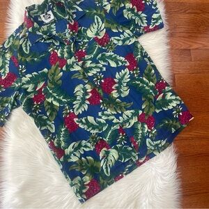 Hilo Hattie Cotton Short Sleeve Button Up Shirt Tropical Vacation Size Large